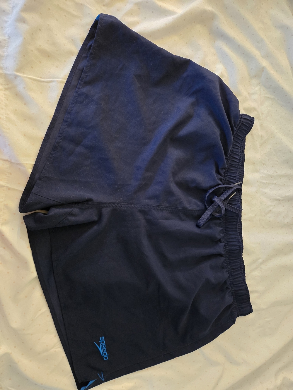 Speedo Navy Athletic Swim Shorts with Blue Logo